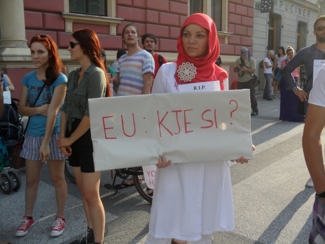 BDS-demonstratie in Ljubljana, Slovenië (foto: MZaplotnik).