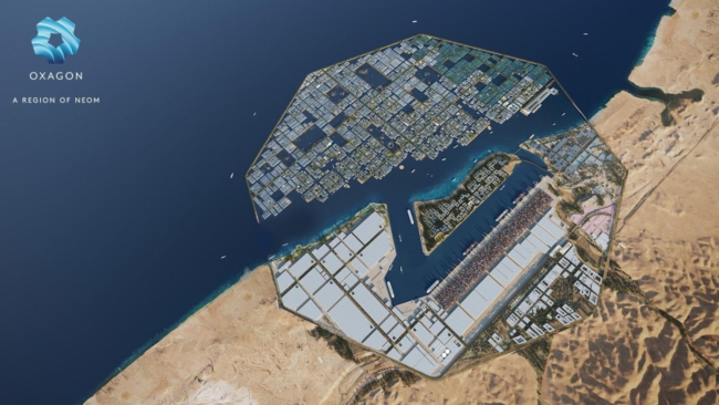 “Oxagon”: Een achthoekige industriële stad drijvend op de Rode Zee is het nieuwste idee van Mohammed bin Salman.